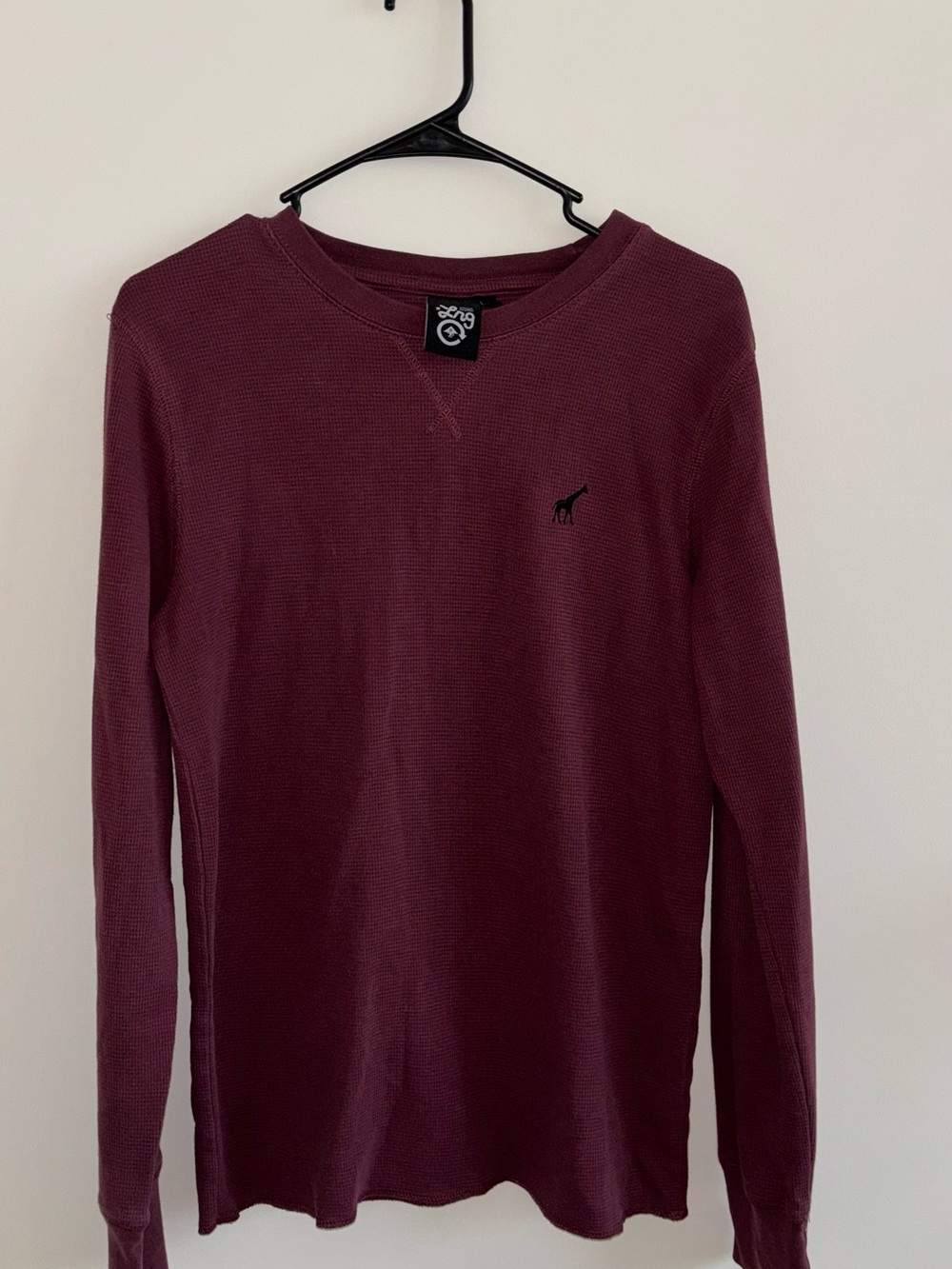 Maroon Waffle-Knit Crewneck Sweatshirt